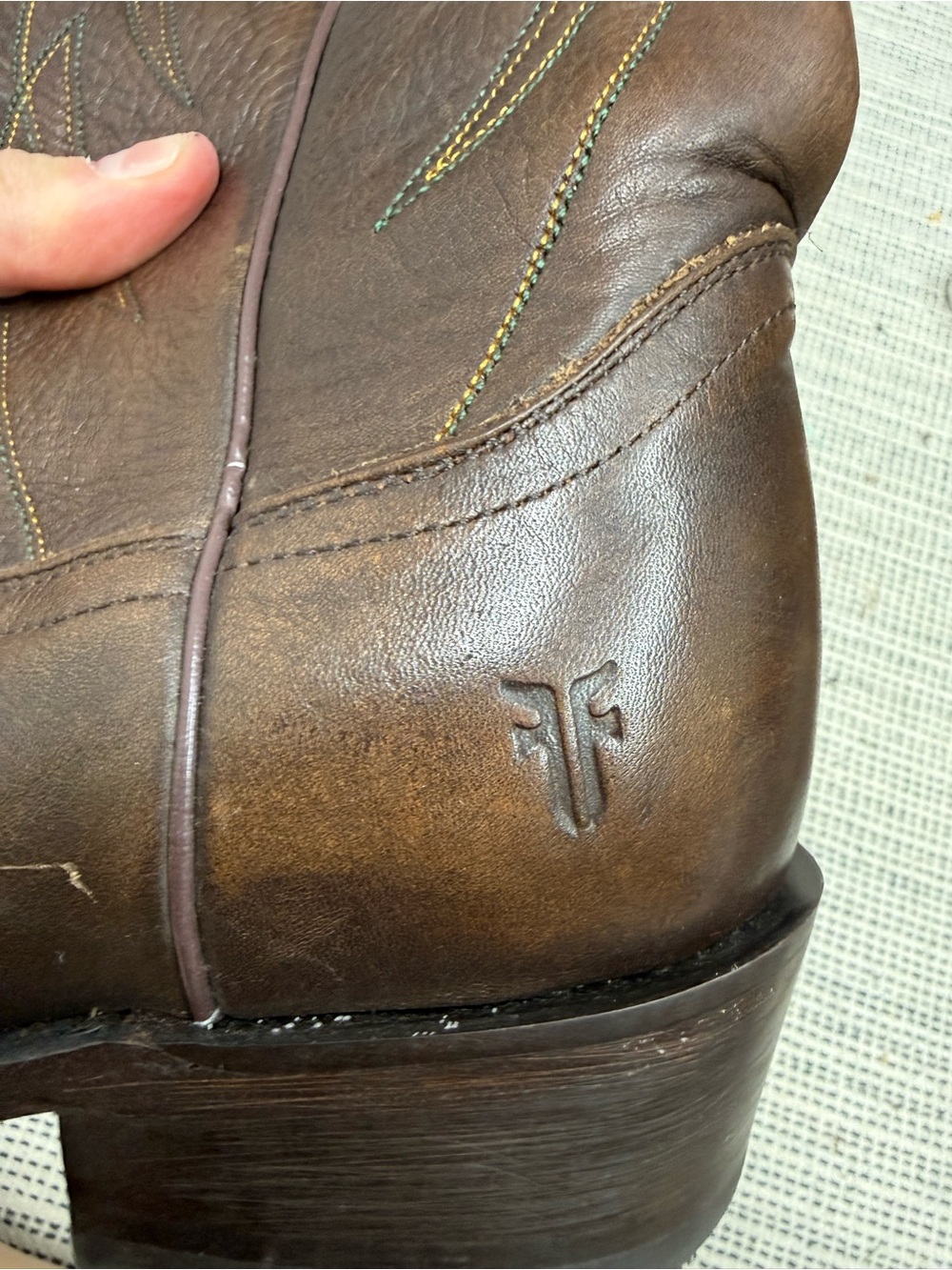 FRYE Women's Billy Pull On Brown Leather Western Boots Size 8B - Picture 3 of 7